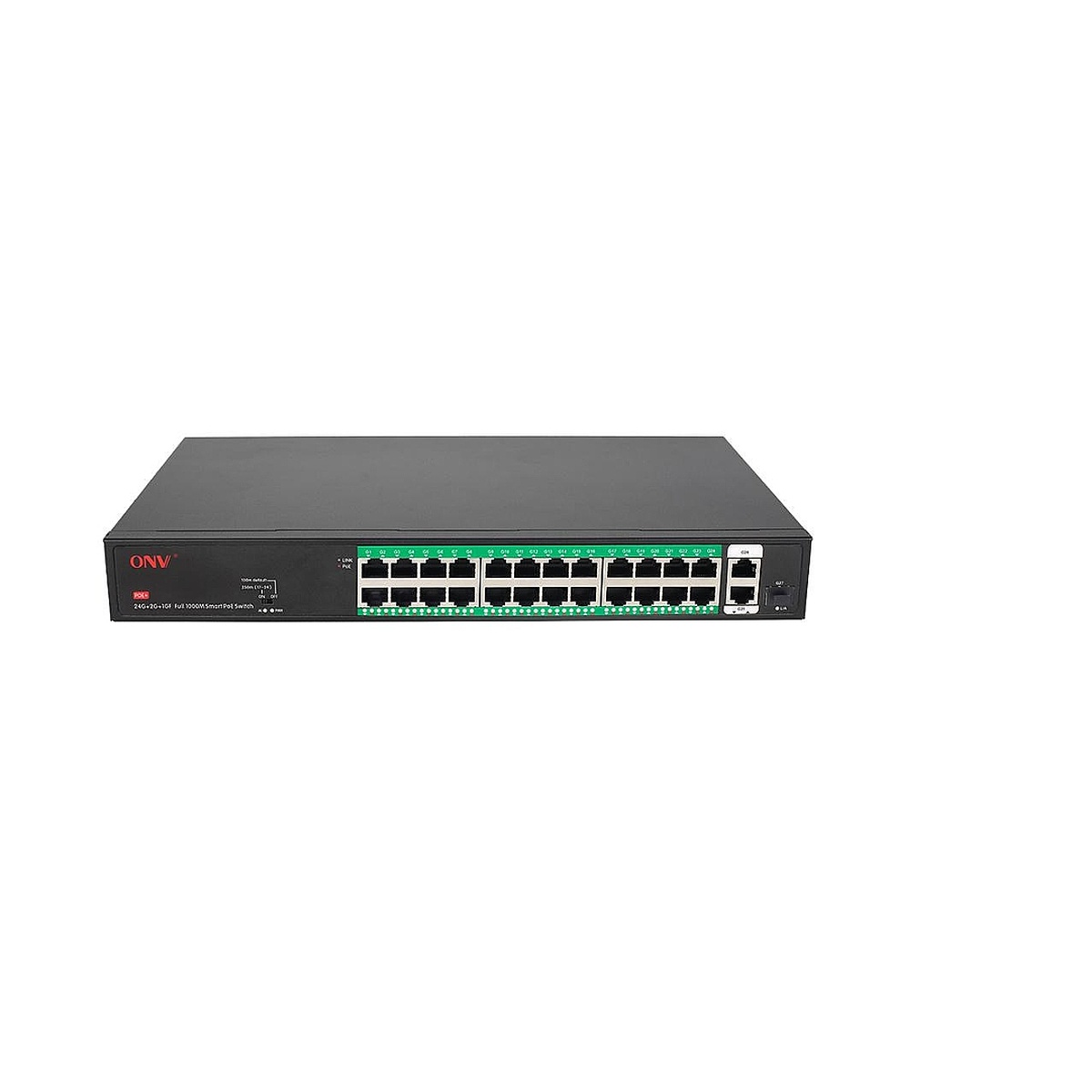 img_9 سوئیچ 24 پورت گیگابیت PoE هوشمند مدل H3024PFD | دارای 2 پورت Uplink گیگابیت + 1 پورت SFP فیبر نوری، توان 250 وات و ظرفیت 54 گیگابیت - Image 1